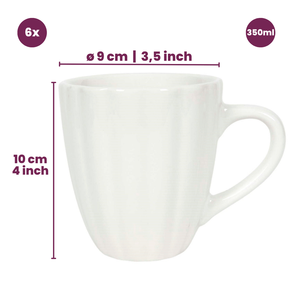 Cookinglife Tassen Cardida Off White 350 ml - 6 Stuks