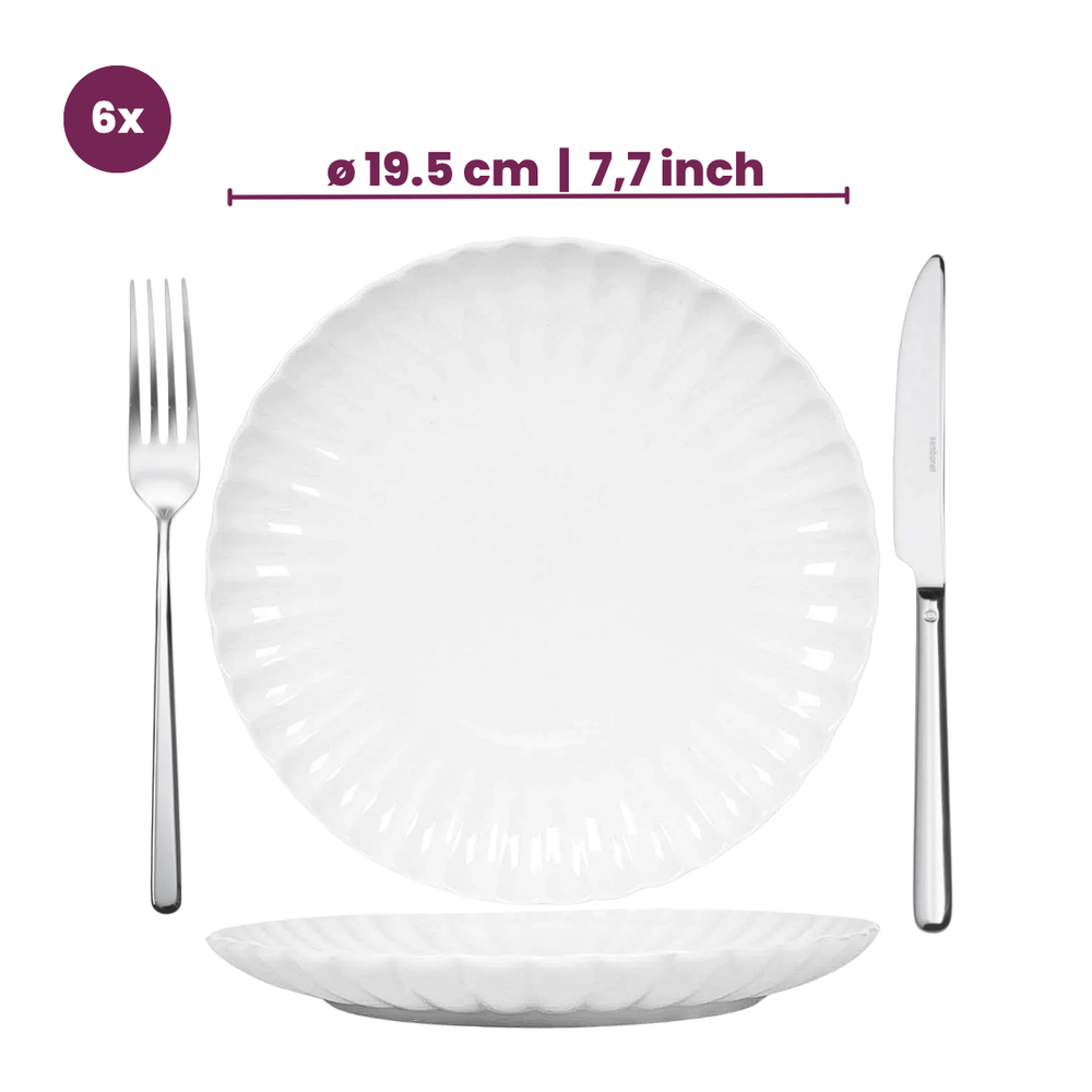 Cookinglife Geschirrset Cardida Off White 18-teilig / 6 Personen - 6 Speiseteller, 6 Frühstücksteller und 6 Schalen