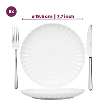 Cookinglife Geschirrset Cardida Off White 18-teilig / 6 Personen - 6 Speiseteller, 6 Frühstücksteller und 6 Schalen