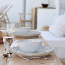 Costa Nova Geschirrset Casafina Eivissa Sand Beige 18-teilig / 6 Personen - 6 Speiseteller, 6 Frühstücksteller & 6 Schalen