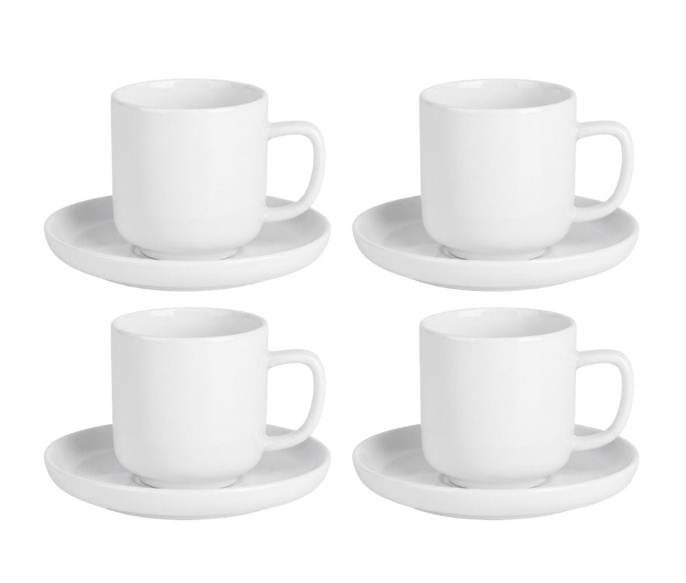 Cosy & Trendy Espressotassen und Untertassen Moon White 90 ml - 4 Stück