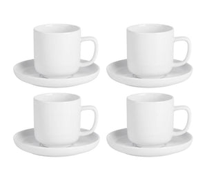 Cosy & Trendy Espressotassen und Untertassen Moon White 90 ml - 4 Stück