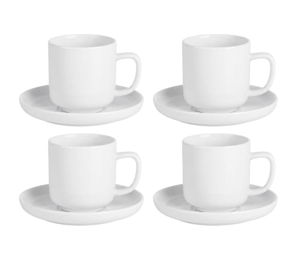 Cosy & Trendy Espressotassen und Untertassen Moon White 90 ml - 4 Stück