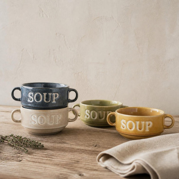 Cosy & Trendy Suppenschalen / Schalen Soup Multicolor ø 12 cm / 450 ml - 4 Stück