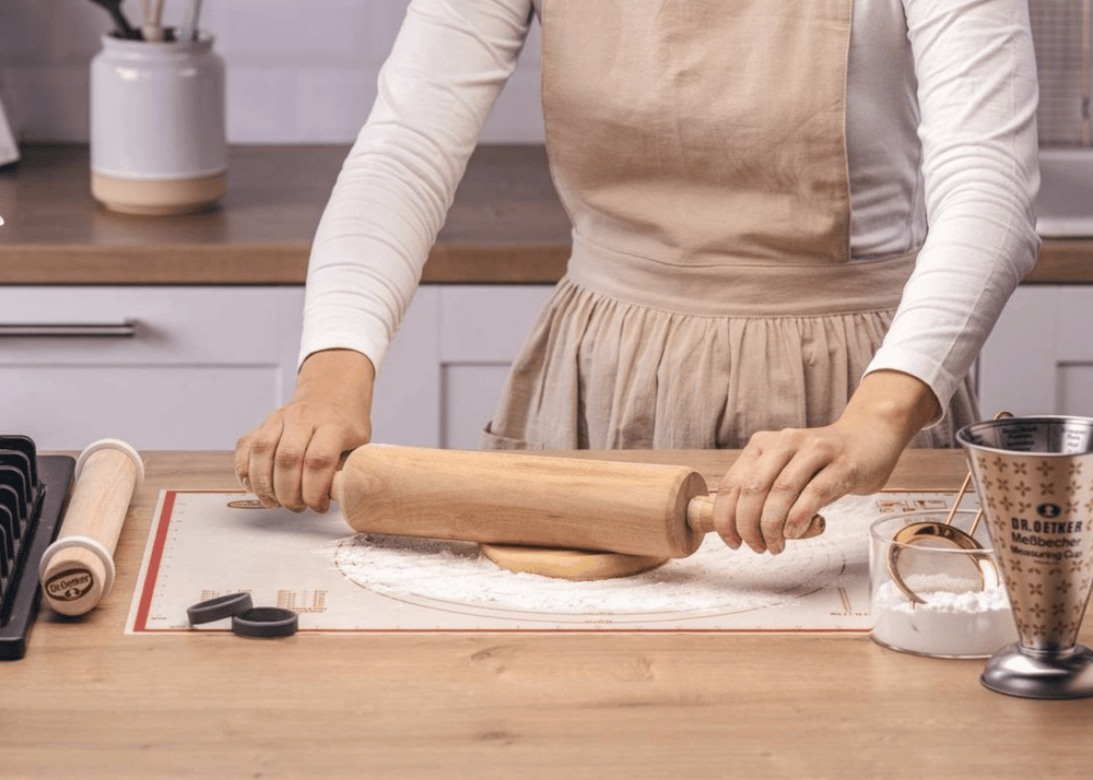 Dr. Oetker Teigroller Buchenholz 42 cm - Nudelholz Backen Teigrolle