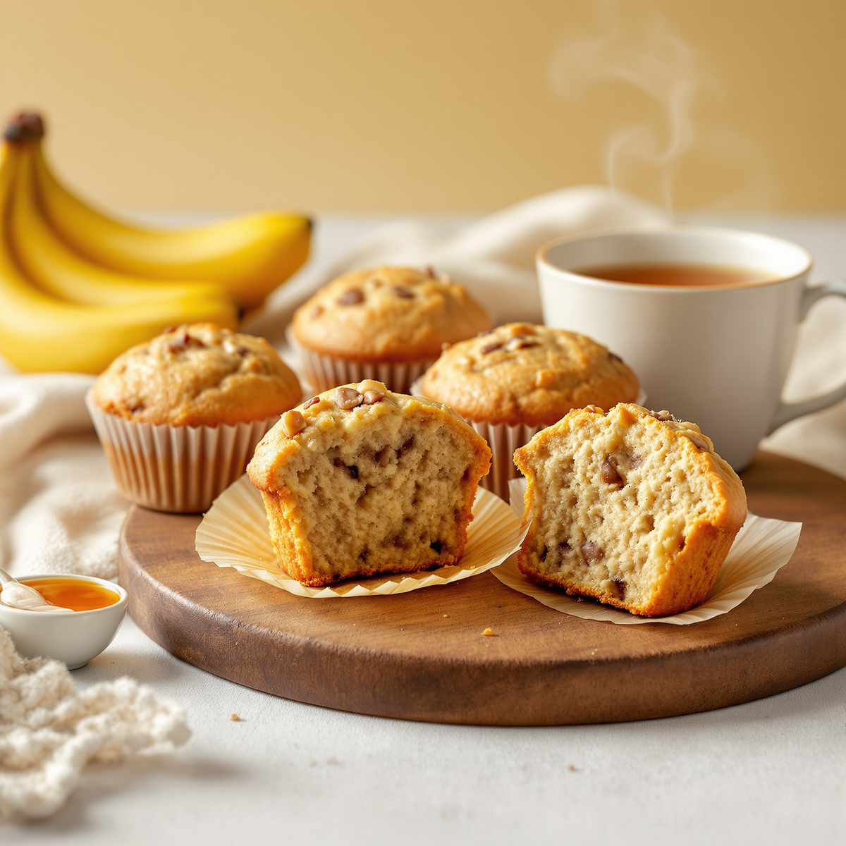 Leckere warme Bananenmuffins