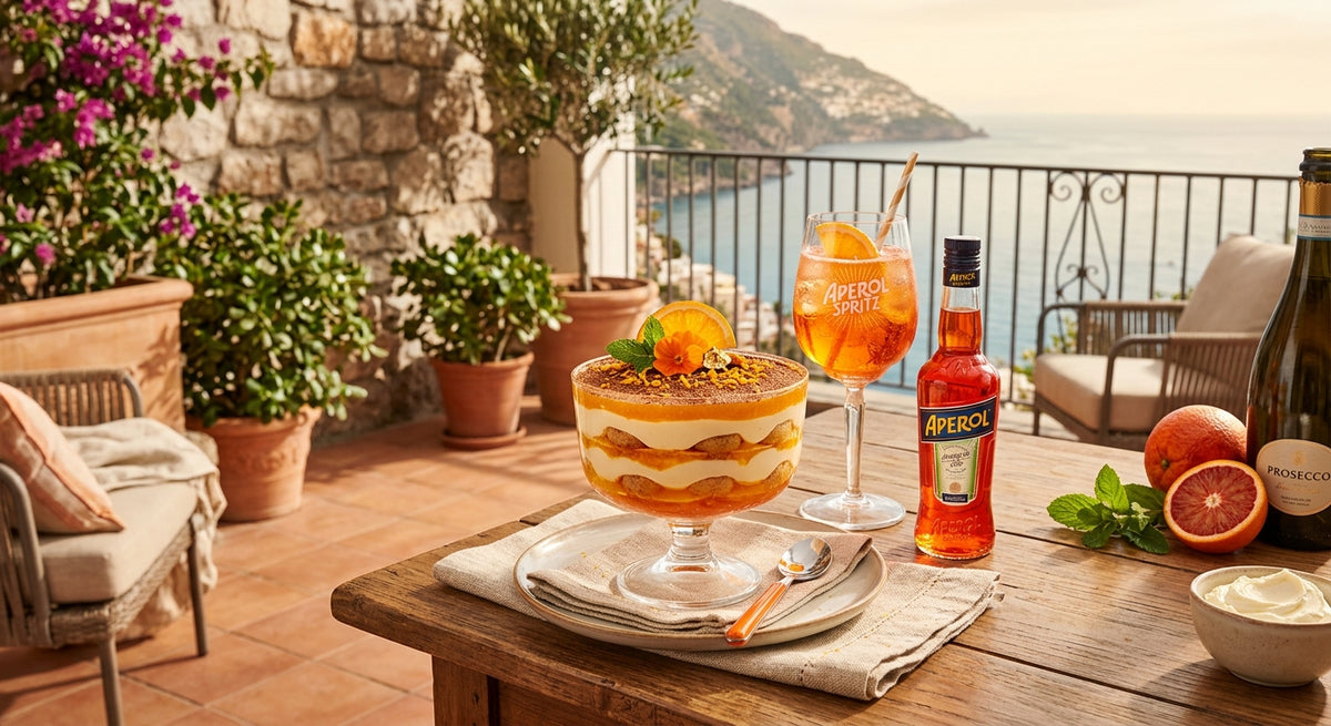 Erfrischendes, sommerliches Dessert mit Aperol