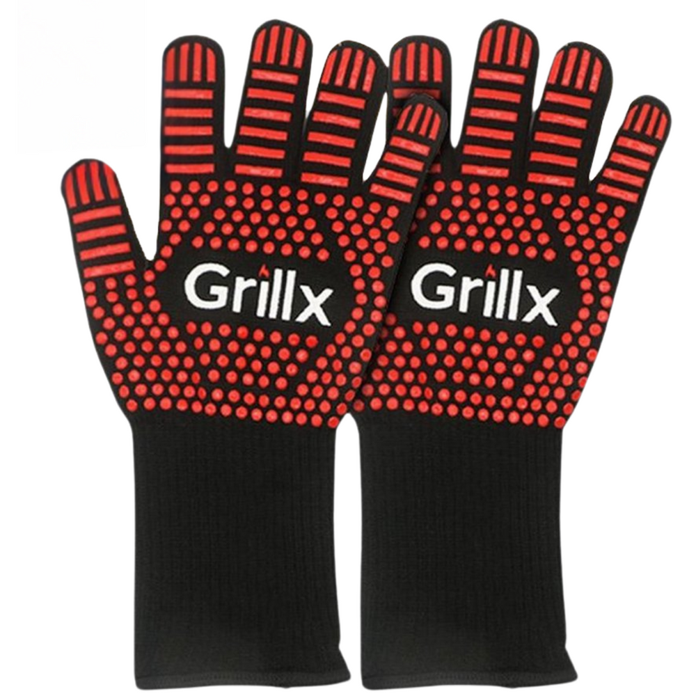 GrillX BBQ Handschuhe - Ofenhandschuhe - Extra Grip - 2 Stück