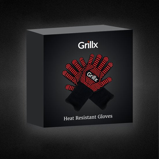 GrillX BBQ Handschuhe - Ofenhandschuhe - Extra Grip - 2 Stück