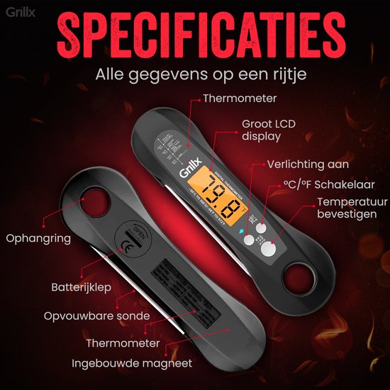 GrillX BBQ Fleischthermometer - BBQ Thermometer