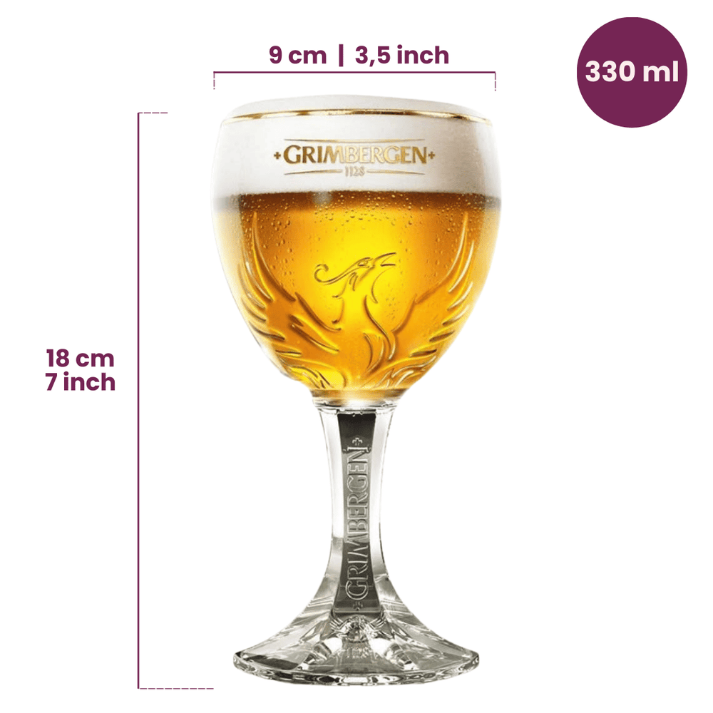 Grimbergen Bierglas mit Fuß 330 ml - 2 Stück