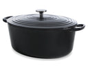 BK Bräter Bourgogne Jet Black Gusseisen Oval 32 x 26 cm / 7,5 Liter - emaillierte Antihaftbeschichtung