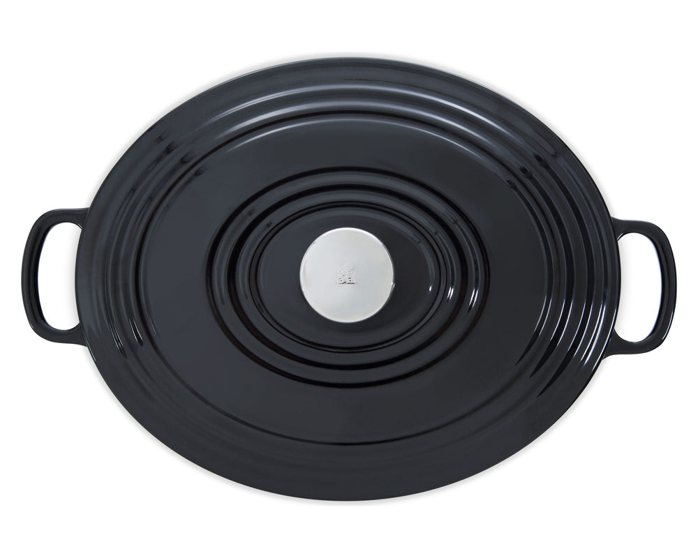 BK Braadpan Bourgogne Jet Black Gietijzer Ovaal 32 x 26 cm / 7.5 Liter - bovenaanzicht