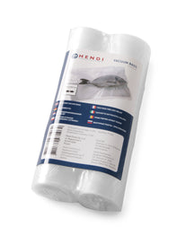 Hendi Vakuumbeutel mit geprägtem Siegel auf einer Rolle – Sous Vide Beutel – 28 x 600 cm – Passend für FoodSaver Vakuumiergeräte – 2er-Pack