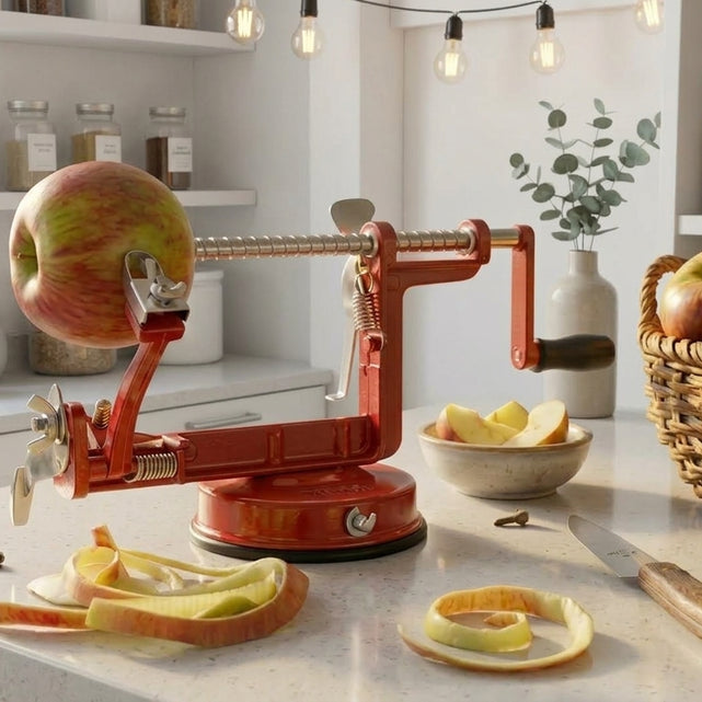 Spieße den Apfel auf die Nadel