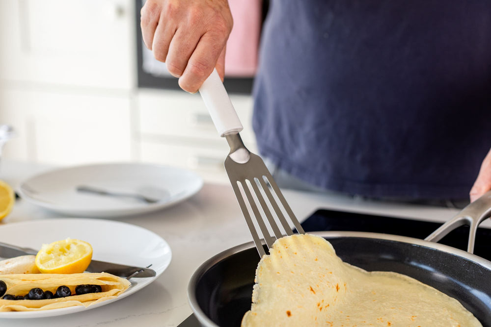 KitchenAid Pfannenwender Classic Porzellanweiß Edelstahl 31,5 cm - Pfanne Crêpes Fisch
