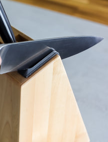 KitchenAid Messerblock Gourmet Birke-Edelstahl 6-tlg - Messerset mit Schleifer
