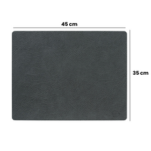 LIND DNA Tischsets Hippo - Leder - Anthrazitgrau - 45 x 35 cm - 2 Stück