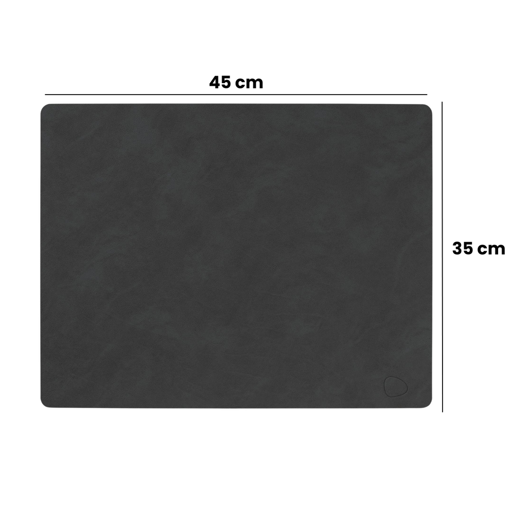 LIND DNA Tischsets Nupo - Leder - Trüffel - 45 x 35 cm - 2 Stück