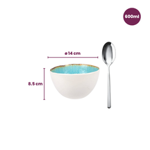 Cosy & Trendy Suppenschalen / Schalen - Laguna Azzurro ø 14 cm / 600 ml - 4 Stück