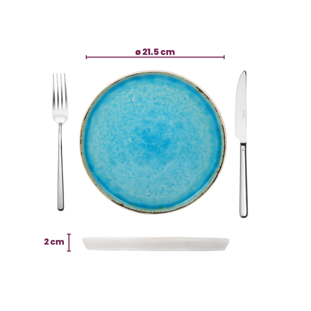 Cosy & Trendy Geschirrset Laguna Azzurro 12-teilig / 4 Personen - 4 Speiseteller, 4 Frühstücksteller und 4 Schalen