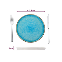 Cosy & Trendy Geschirrset Laguna Azzurro 12-teilig / 4 Personen - 4 Speiseteller, 4 Frühstücksteller und 4 Schalen