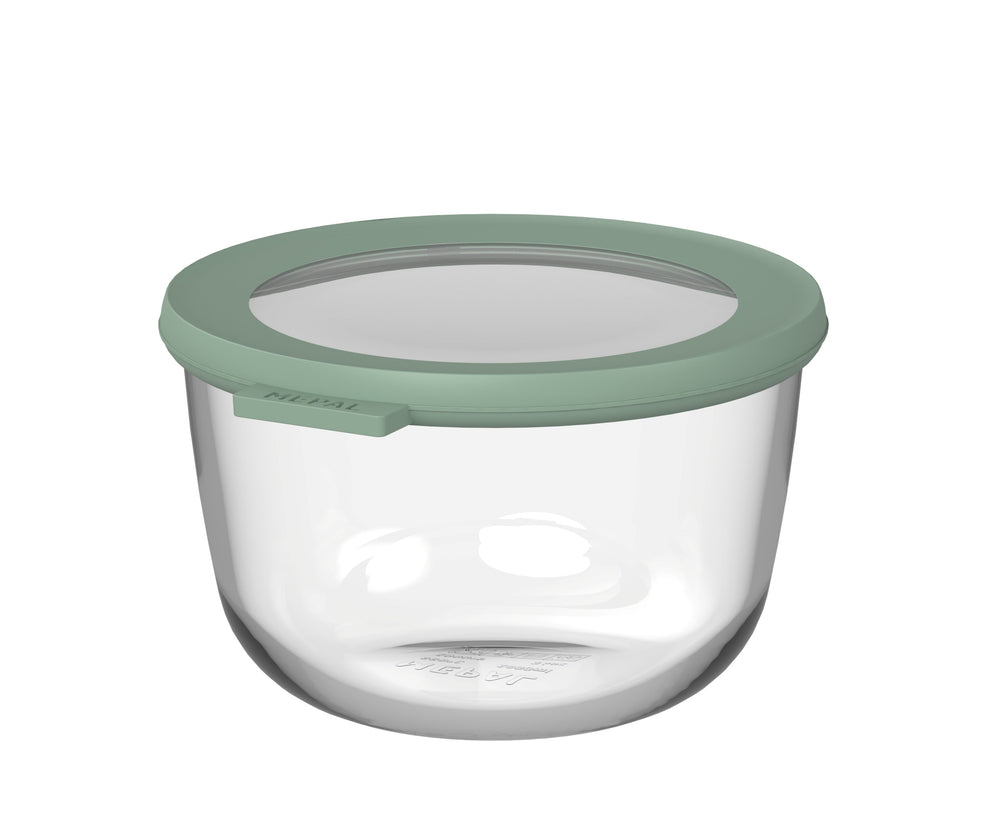 Mepal Glas Frischhaltedose Cirqula Nordic Sage Rund - 1 Liter