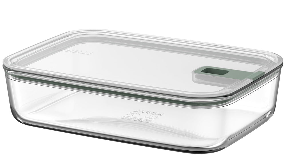 Mepal Auflaufform / Lasagneform mit Deckel EasyClip Nordic Sage - Glas - 2,25 Liter