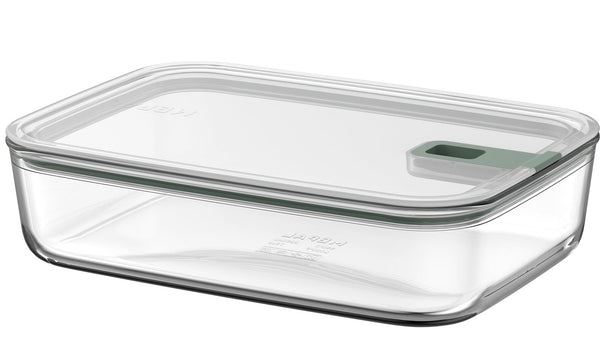 Mepal Auflaufform / Lasagneform mit Deckel EasyClip Nordic Sage - Glas - 2,25 Liter
