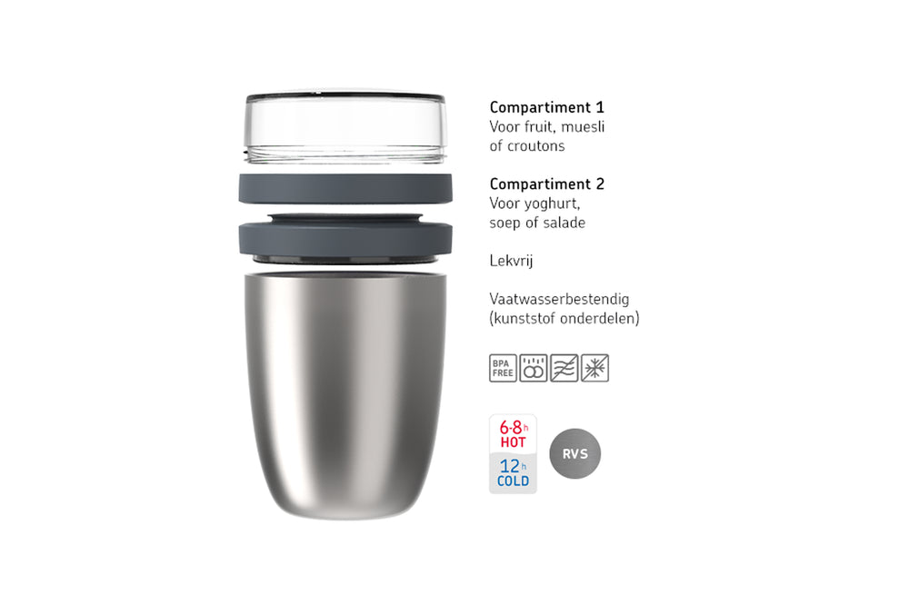 Mepal Thermos Joghurtbecher / Lunchpot Ellipse Vivid Mauve - 500 ml + 200 ml