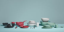 Mepal Geschirrset Silueta Nordic Sage 8-teilig / 2 Personen - 2 Teller, 2 tiefe Teller, 2 Schalen und 2 Becher