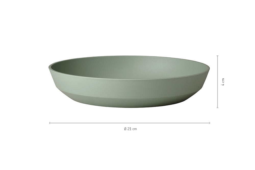 Mepal Geschirrset Silueta Nordic Sage 8-teilig / 2 Personen - 2 Teller, 2 tiefe Teller, 2 Schalen und 2 Becher