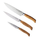 Messermeister Messerset Oliva Luxe Olivenholz 3-teilig - Kochmesser, Universalmesser & Officemesser