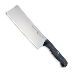 Messermeister Nakirimes Groentemes Custom 16.5 cm met blauw-grijs heft, vrijstaand op witte achtergrond