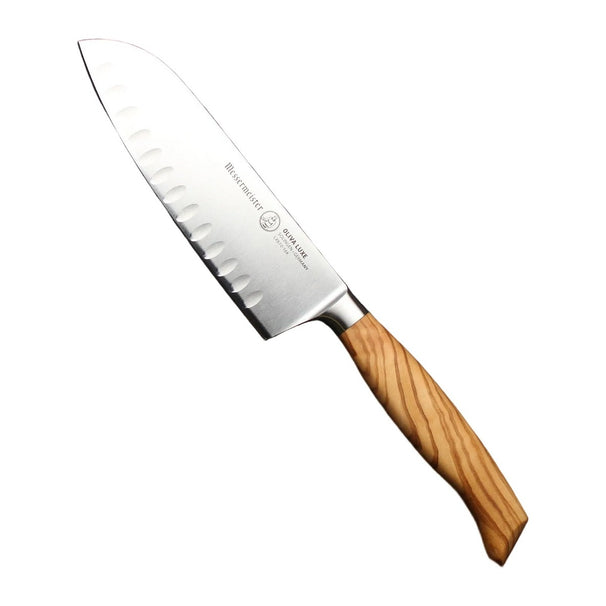 Messermeister Santokumesser mit Kullenschliff Oliva Luxe Olivenholz 16,5 cm