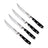 Messermeister Steakmessen Avanta 13 cm 4 stuks met zwart heft, vrijstaand op witte achtergrond