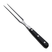 Messermeister Vleesvork Meridian Elite 15 cm met zwart heft, vrijstaand op witte achtergrond