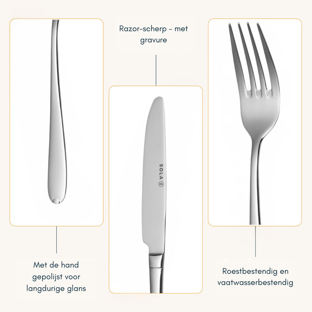 Sola Besteckset Fleurie - 18/10 Edelstahl - 100-teilig / 12 Personen