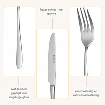 Sola Besteckset Fleurie - 18/10 Edelstahl - 100-teilig / 12 Personen