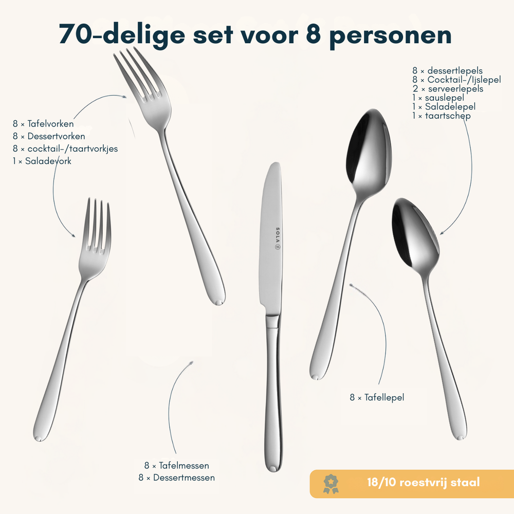 Sola Besteckset Fleurie 70-teilig