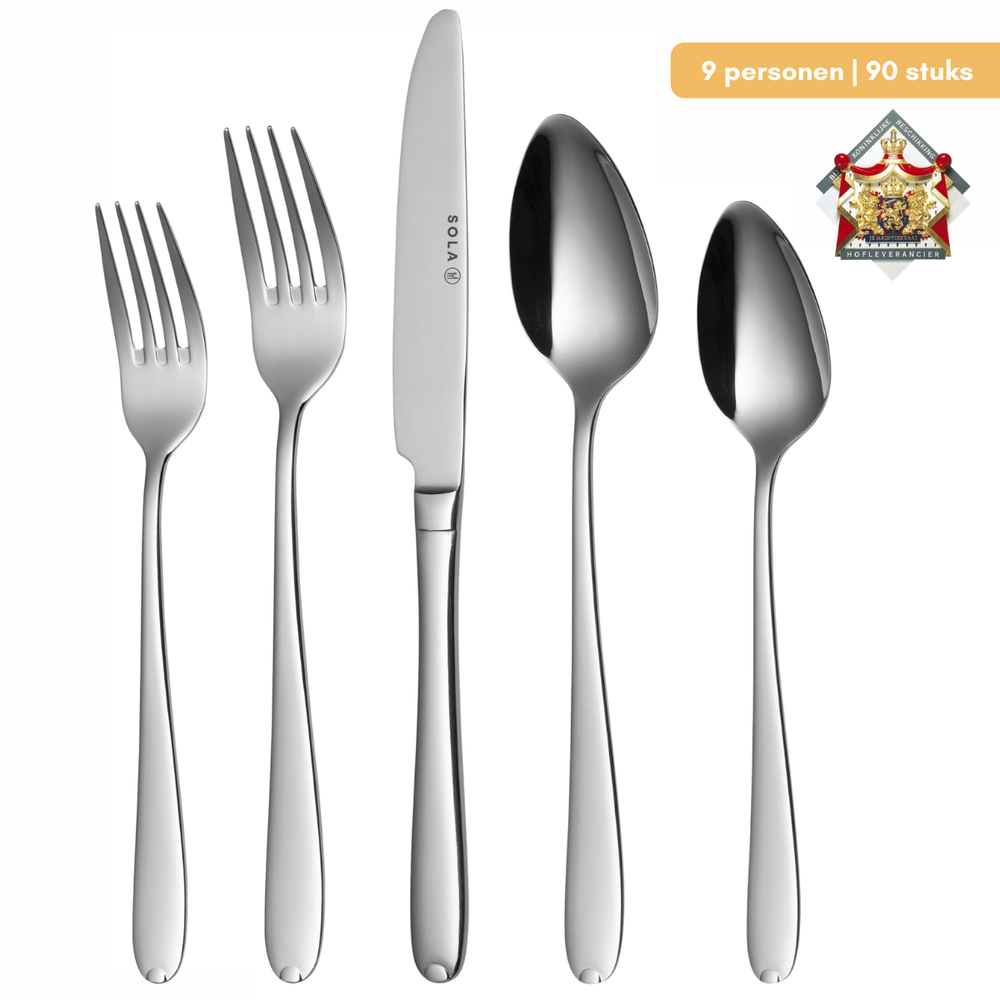 Sola Besteckset Fleurie - 18/10 Edelstahl - 90-teilig / 9 Personen