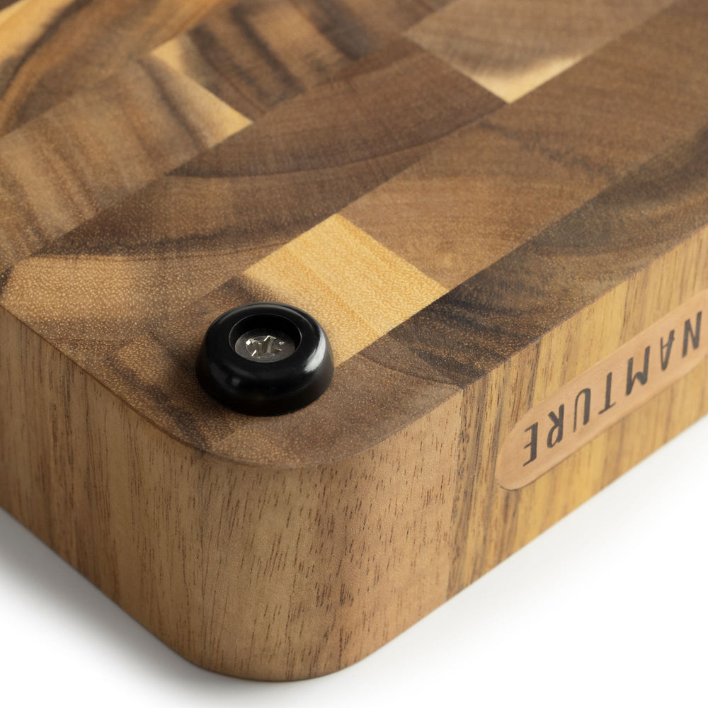 Namture Schneidebrettset Akazie Endgrain 2-teilig - M & XL - Holz Schneide- und Vorbereitungsbretter