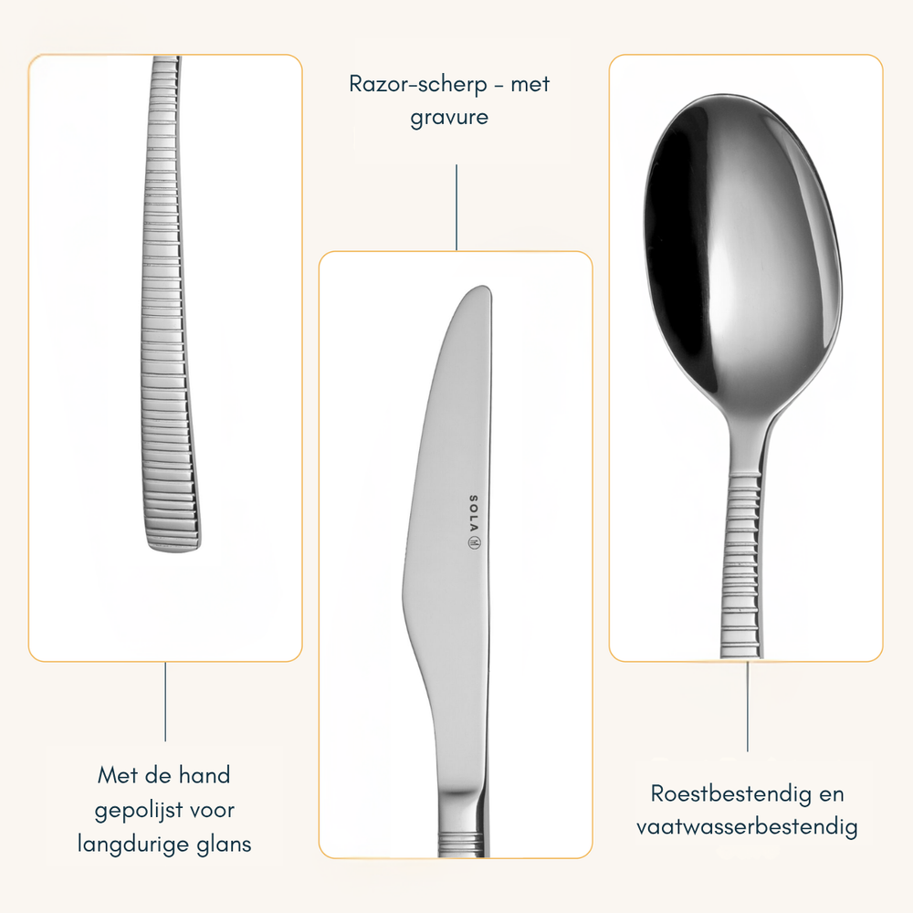 Sola Besteckset Bali - 18/10 Edelstahl - 90-teilig / 9 Personen