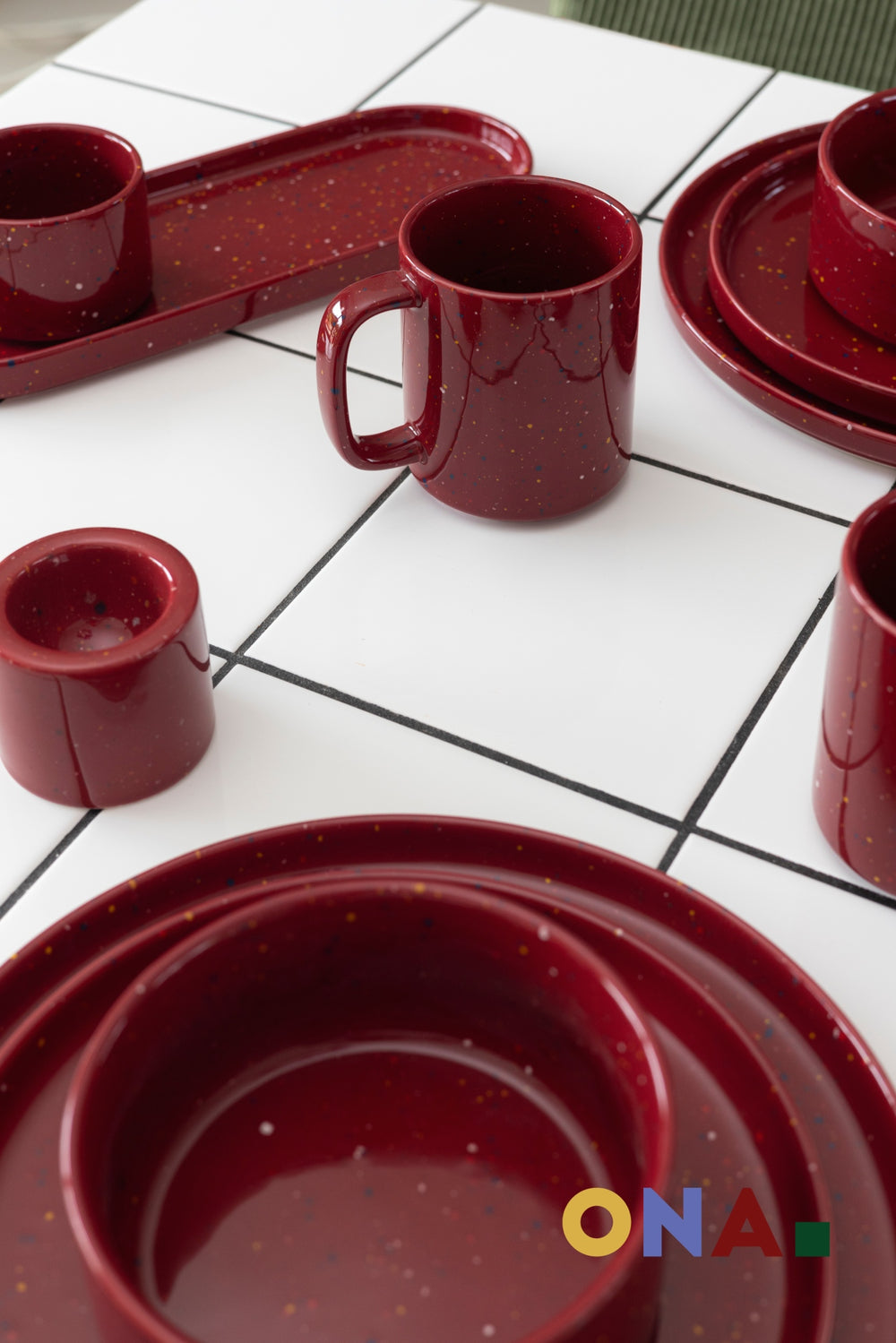 ONA Becher Fika Burgundy 330 ml - 4 Stück
