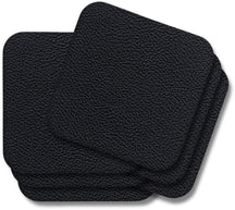 Cookinglife Untersetzer - Veganes Leder - Schwarz - 10 x 10 cm - 6 Stück