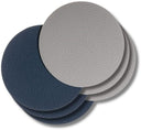 Cookinglife Untersetzer - Veganes Leder - Grau / Blau - doppelseitig - ø 10 cm - 6 Stück