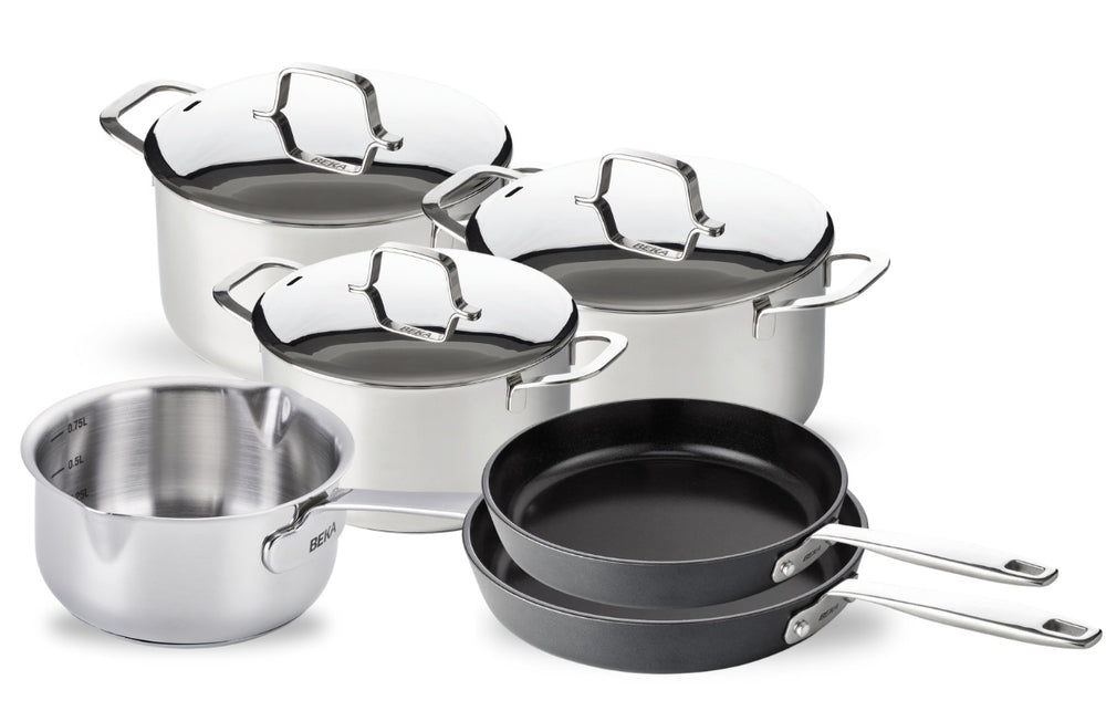 Beka Topfset Maestro 6-teilig - ohne / keramische Antihaftbeschichtung - geeignet für alle Wärmequellen (Kochpannen, Stielkasserolle & Bratpfannen)