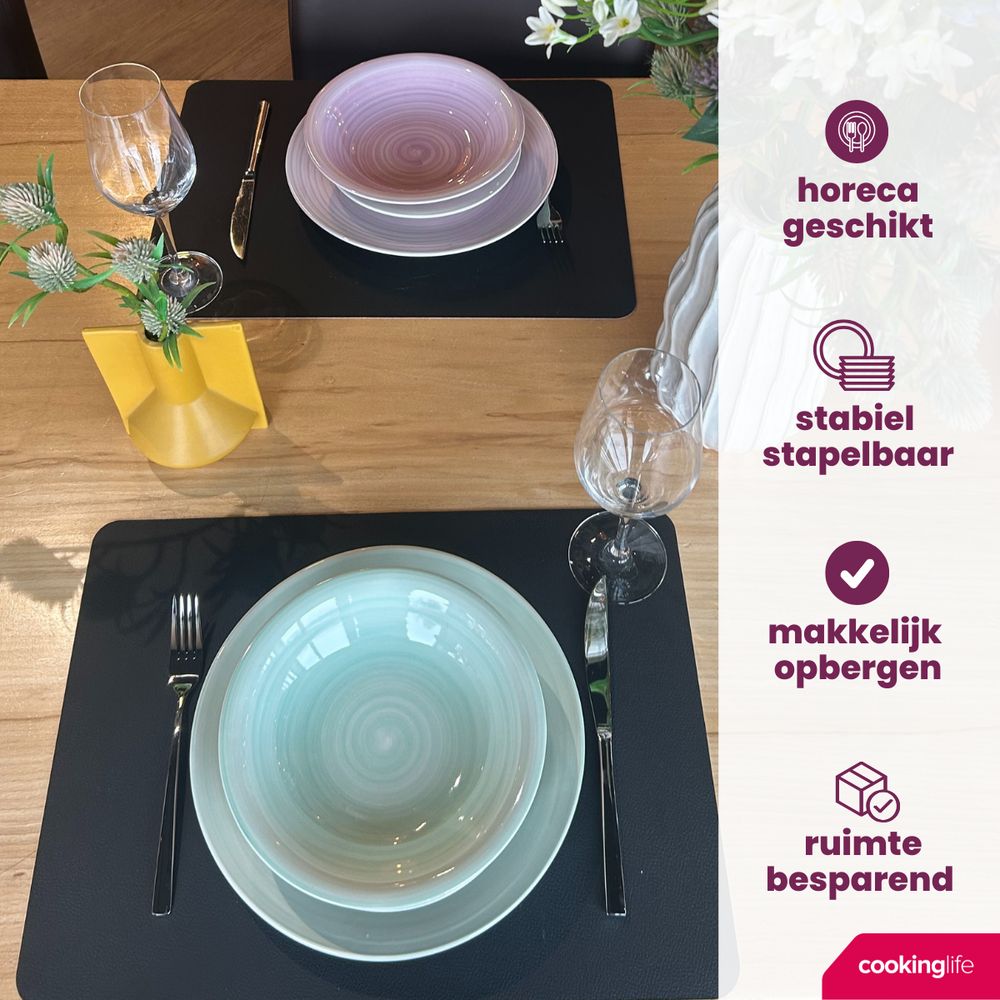 Cookinglife Frühstücksteller / Dessertteller Pastel Harmony ø 19 cm - 6 Stück