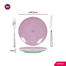 Cookinglife Frühstücksteller / Dessertteller Pastel Harmony ø 19 cm - 6 Stück
