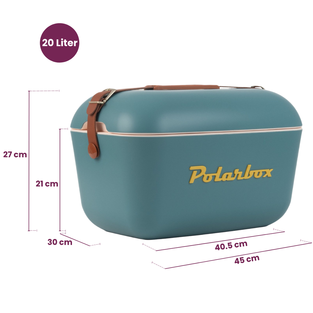 Polarbox Kühlbox mit Schultergurt - Marineblau Senf - 20 Liter